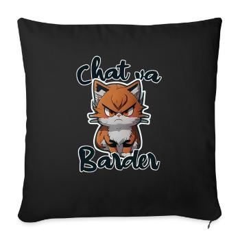 chat va barder - Housse de coussin décorative 45 x 45 cm - noir - Devant