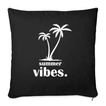 Ambiance estivale Plage paradisiaque - Housse de coussin décorative 45 x 45 cm - noir - Devant
