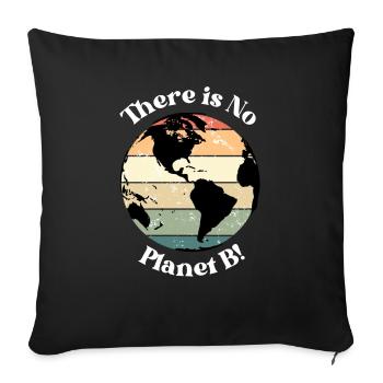 Pas de planète B! - Housse de coussin décorative 45 x 45 cm - noir - Devant