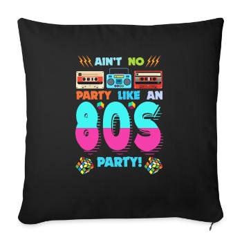 80s Party Vibes - Retro Design with Cassette Tapes - Sofa pillowcase 17,3'' x 17,3'' (45 x 45 cm) - black - Front