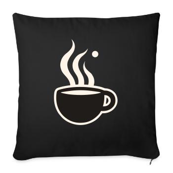 Mug of Hot Drink - Sofa pillowcase 17,3'' x 17,3'' (45 x 45 cm) - black - Front