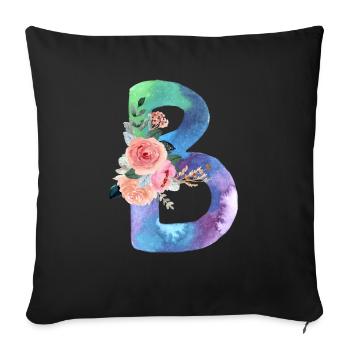Letter b watercolor - Sofa pillowcase 17,3'' x 17,3'' (45 x 45 cm) - black - Front