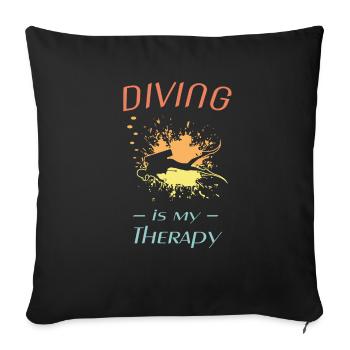 Geschenk Taucher tauchen diving - Sofakissenbezug 45 x 45 cm - Schwarz - Vorne