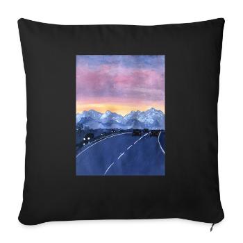 Dämmerung der Straße - Sofakissenbezug 45 x 45 cm - Schwarz - Vorne