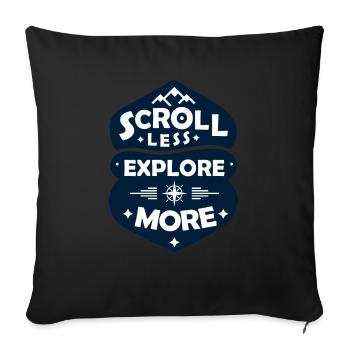 Weniger scrollen, mehr entdecken - Sofakissenbezug 45 x 45 cm - Schwarz - Vorne