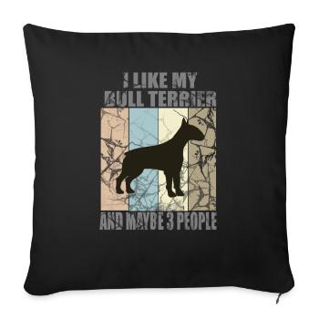 I LIKE MY BULL TERRIER - Sofa pillowcase 17,3'' x 17,3'' (45 x 45 cm) - black - Front