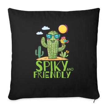Spiky And Friendly - Sofa pillowcase 17,3'' x 17,3'' (45 x 45 cm) - black - Front