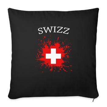 Schweiz Swiss - Sofakissenbezug 45 x 45 cm - Schwarz - Vorne