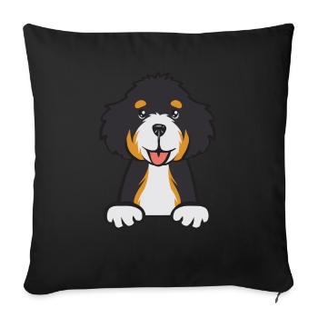 Bernedoodle Dog - Sofa pillowcase 17,3'' x 17,3'' (45 x 45 cm) - black - Front