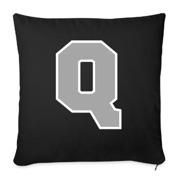 Lettre q sport - Housse de coussin décorative 45 x 45 cm - noir - Devant