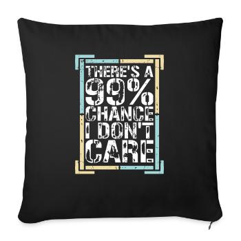 Il y a 99% de chances que je m’en fous d’être drôle - Housse de coussin décorative 45 x 45 cm - noir - Devant