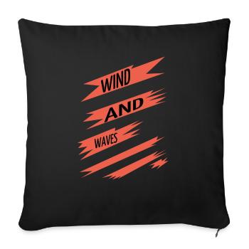 funny freedom adventures riding the wind - Sofa pillowcase 17,3'' x 17,3'' (45 x 45 cm) - black - Front
