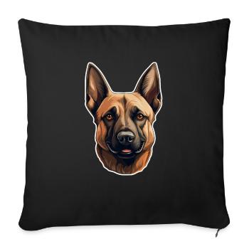 Belgian Malinois - Sofa pillowcase 17,3'' x 17,3'' (45 x 45 cm) - black - Front