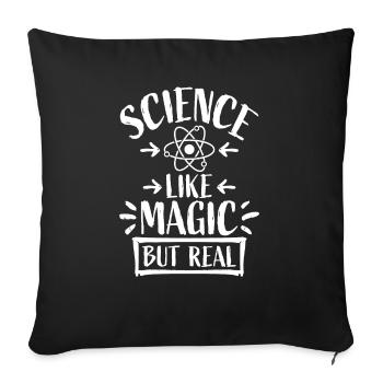 La science comme de la magie, mais un vrai professeur scientifique - Housse de coussin décorative 45 x 45 cm - noir - Devant