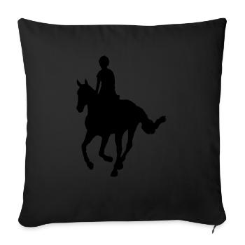 Rider on Horse - Sofa pillowcase 17,3'' x 17,3'' (45 x 45 cm) - black - Front