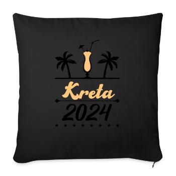 Crète 2024 - Housse de coussin décorative 45 x 45 cm - noir - Devant