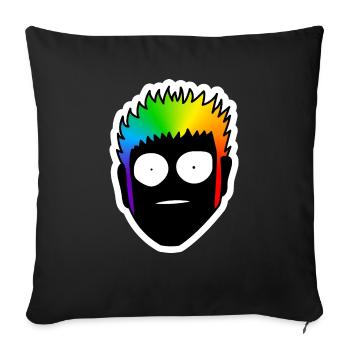 Schockiert mit großen Augen : Sticky Queer Pride - Sofakissenbezug 45 x 45 cm - Schwarz - Vorne