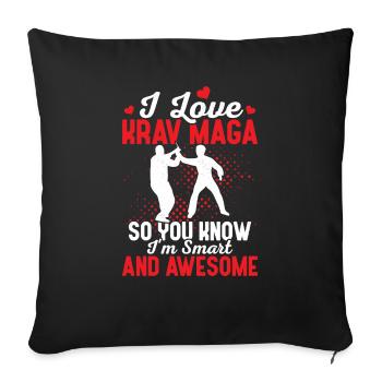 I Love Krav Maga Training Martial Arts - Sofakissenbezug 45 x 45 cm - Schwarz - Vorne