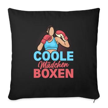 Coole Mädchen Boxen Kampfsport Boxer - Sofakissenbezug 45 x 45 cm - Schwarz - Vorne