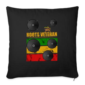 Roots Vétéran Reggae - Housse de coussin décorative 45 x 45 cm - noir - Devant