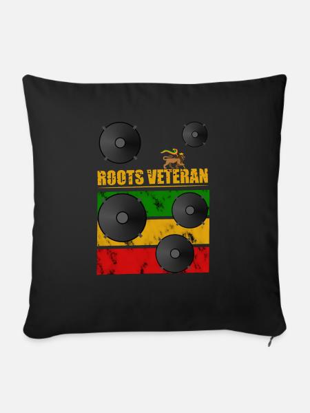 Roots Veteran Reggae - Sofakissenbezug 45 x 45 cm - Schwarz