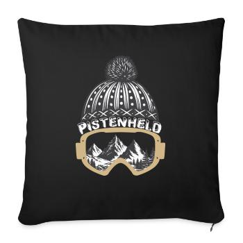 Pistenheld, Skier, Snowboarder, Winter - Sofa pillowcase 17,3'' x 17,3'' (45 x 45 cm) - black - Front