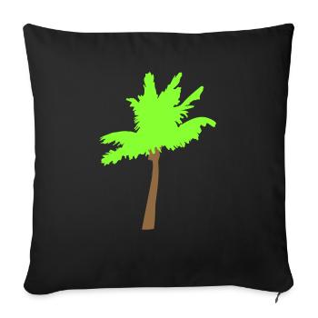 Palm Tree Island Tree Beach Holiday Coconut Sea Cool - Sofa pillowcase 17,3'' x 17,3'' (45 x 45 cm) - black - Front