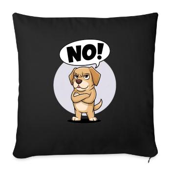 Labrador Retriever saying "No! - Sofa pillowcase 17,3'' x 17,3'' (45 x 45 cm) - black - Front