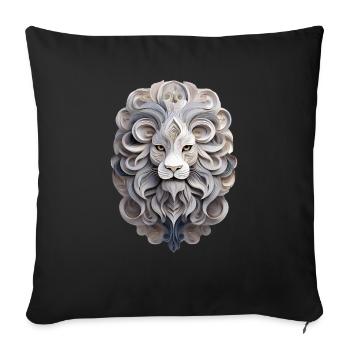 Signe du zodiaque Lion - Housse de coussin décorative 45 x 45 cm - noir - Devant