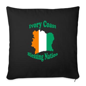 Côte D' Ivoire Nation bénie 👼 - Sofa pillowcase 17,3'' x 17,3'' (45 x 45 cm) - black - Front