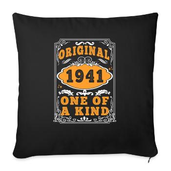 Vintage Né(e) en 1941 made in 1941 84 ans. Art_20 - Housse de coussin décorative 45 x 45 cm - noir - Devant