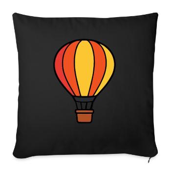 Hot Air Balloon - Sofa pillowcase 17,3'' x 17,3'' (45 x 45 cm) - black - Front