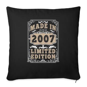 Original 2007 Vintage Vintage Retro Birthday - Sofa pillowcase 17,3'' x 17,3'' (45 x 45 cm) - black - Front