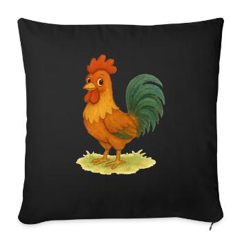 Coq Coq - Housse de coussin décorative 45 x 45 cm - noir - Devant