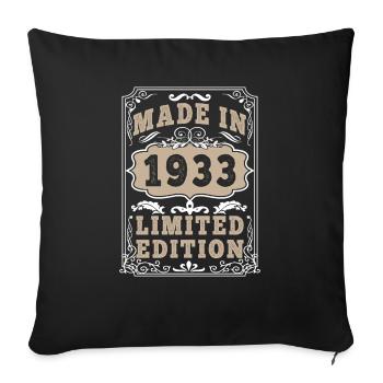Original 1933 Vintage Vintage Retro Birthday - Sofa pillowcase 17,3'' x 17,3'' (45 x 45 cm) - black - Front