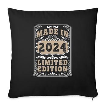 Original 2024 Vintage Vintage Retro Birthday - Housse de coussin décorative 45 x 45 cm - noir - Devant