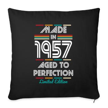 65th Birthday - Made in 1957 - Sofa pillowcase 17,3'' x 17,3'' (45 x 45 cm) - black - Front