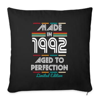 30th Birthday - Made in 1992 - Sofa pillowcase 17,3'' x 17,3'' (45 x 45 cm) - black - Front