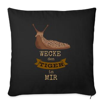 Schnecke Tigerschnecke Tiger Garten Gartenliebe - Sofakissenbezug 45 x 45 cm - Schwarz - Vorne