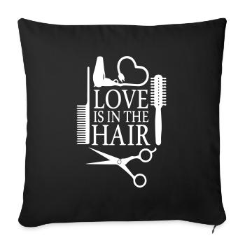 Love is in the Hair - Sofa pillowcase 17,3'' x 17,3'' (45 x 45 cm) - black - Front