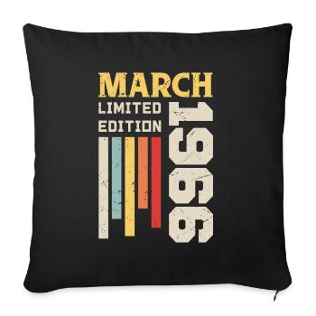 March 1966 - Birthday Gift March 1966 Anniv - Sofa pillowcase 17,3'' x 17,3'' (45 x 45 cm) - black - Front