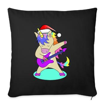 St. Nicholas Guitar Unicorn | Christmas, Gift - Sofa pillowcase 17,3'' x 17,3'' (45 x 45 cm) - black - Front