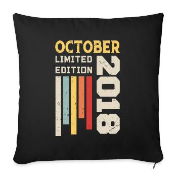 October 2018 - October 2018 Birthday Gift - Sofa pillowcase 17,3'' x 17,3'' (45 x 45 cm) - black - Front