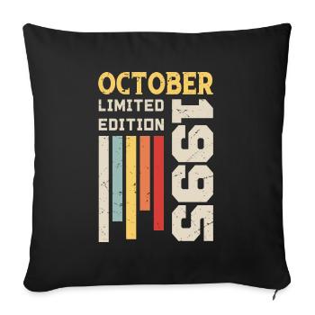 October 1995 - October 1995 Birthday Gift - Sofa pillowcase 17,3'' x 17,3'' (45 x 45 cm) - black - Front