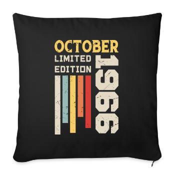 October 1966 - October 1966 Birthday Gift - Sofa pillowcase 17,3'' x 17,3'' (45 x 45 cm) - black - Front
