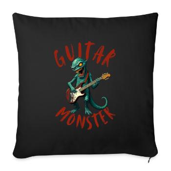 Guitar Monster | Guitar, monster, funny pictures - Sofa pillowcase 17,3'' x 17,3'' (45 x 45 cm) - black - Front