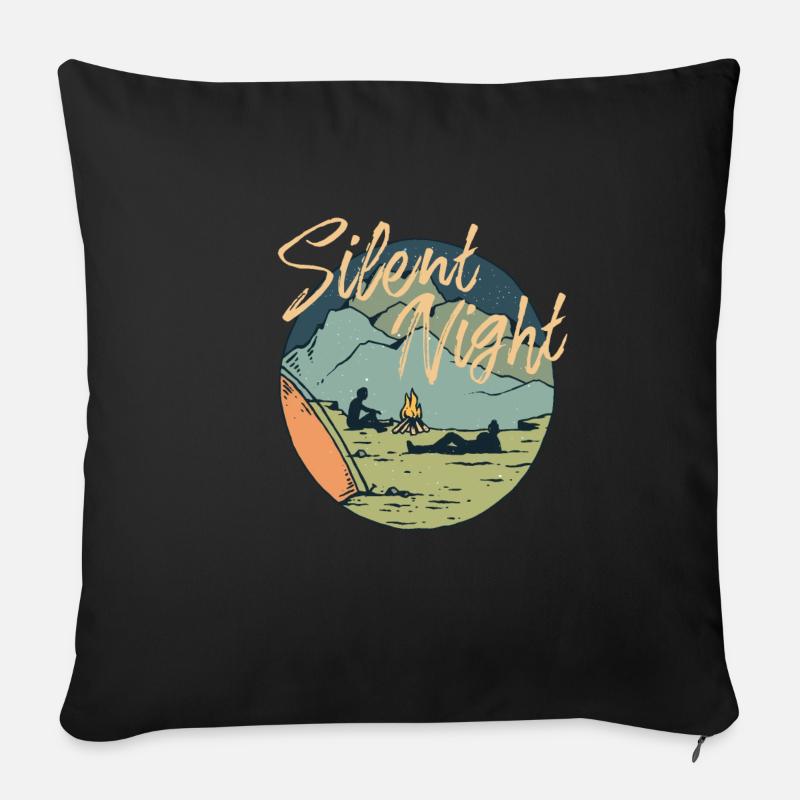 Ruhige Nacht „Lagerfeuer“ | Tshirt & Geschenk - Sofakissenbezug 45 x 45 cm - Schwarz
