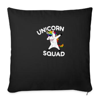 Unicorn Unicorn Squad Unicorn Rainbow Dab Dabbe - Sofa pillowcase 17,3'' x 17,3'' (45 x 45 cm) - black - Front