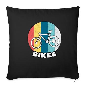 Bicycle Gear Bike Wheel Pedal Sport Gift - Sofa pillowcase 17,3'' x 17,3'' (45 x 45 cm) - black - Front