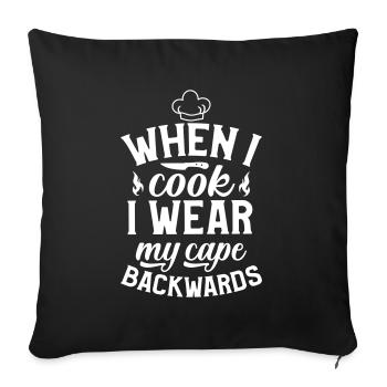 CAPS PLAY FIRE BBQ GRILL BEER GAME MOTIF - Sofa pillowcase 17,3'' x 17,3'' (45 x 45 cm) - black - Front
